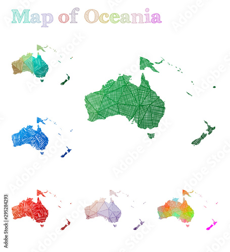 Fototapeta Hand-drawn map of Oceania