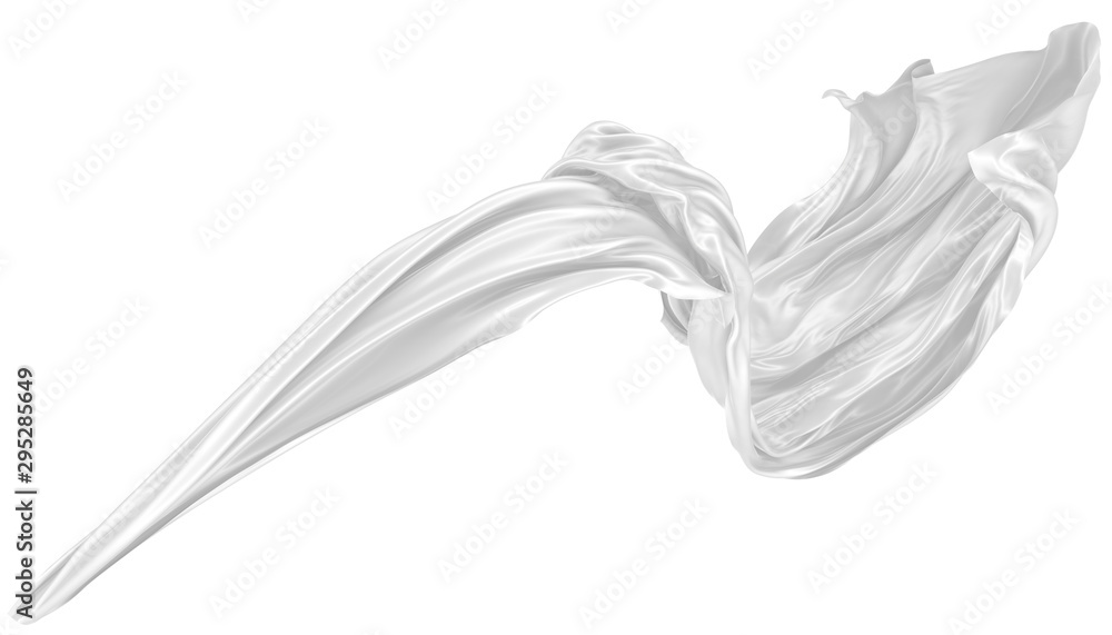 Abstract background of white wavy silk or satin. 3d rendering image. Abstract background of white wavy silk or satin. 3d rendering image.