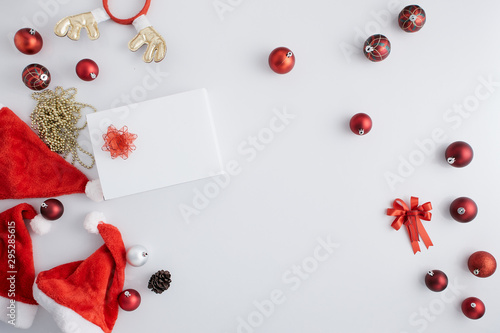 Christmas decorations background on the white © 1981 Rustic Studio