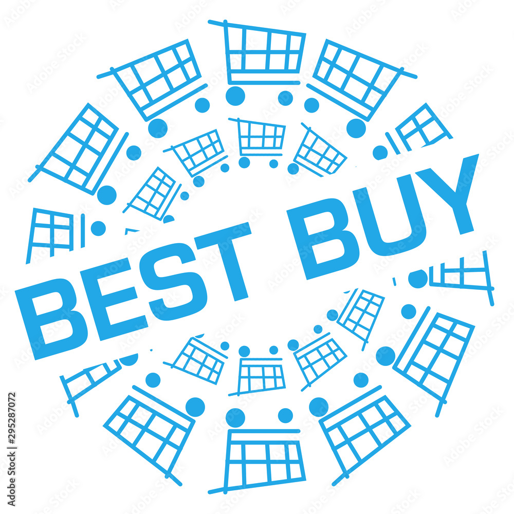 Best Buy Blue Shopping Cart Circular Badge Style 