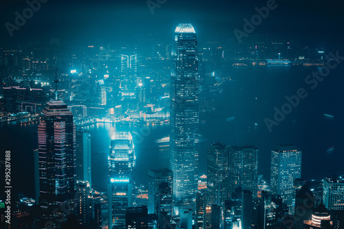 Hong Kong building and architecture at night