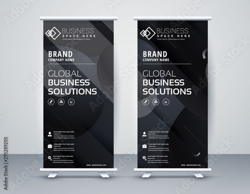 Business Roll Up. Standee Design. Banner Template Modern Minimal. Presentation and Brochure. Vector illustration - Vector