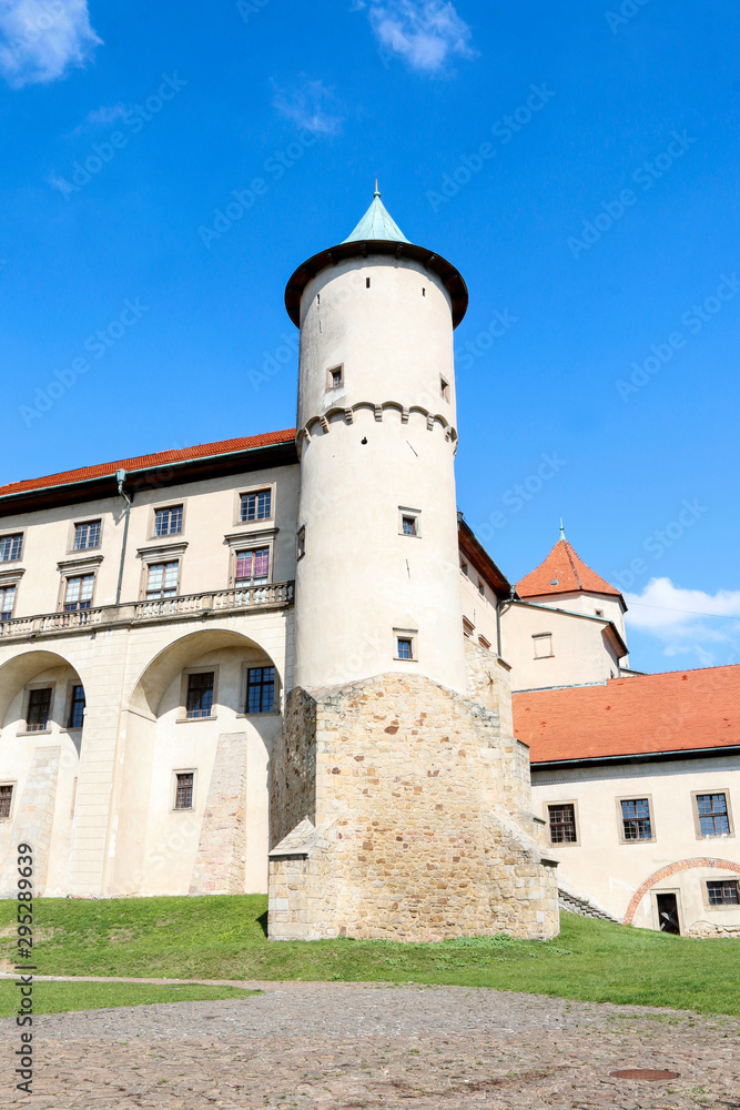 NOWY WISNICZ, POLAND - SEPTEMBER 11, 2019: Old royal castle