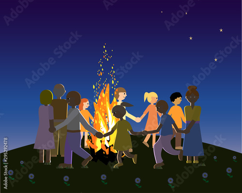 St John's Eve, traditional celebration of midsummer with fire.