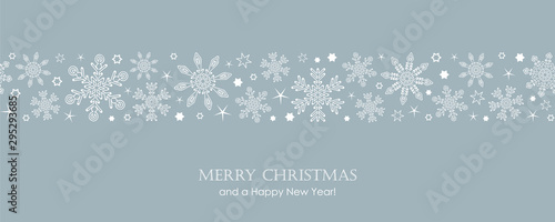 blue christmas card with white seamless pattern snowflakes vector illustration EPS10