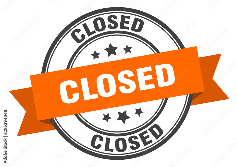 Fototapeta premium closed label. closed orange band sign. closed