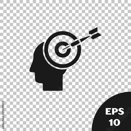 Black Head hunting concept icon isolated on transparent background. Business target or Employment sign. Human resource and recruitment for business. Vector Illustration