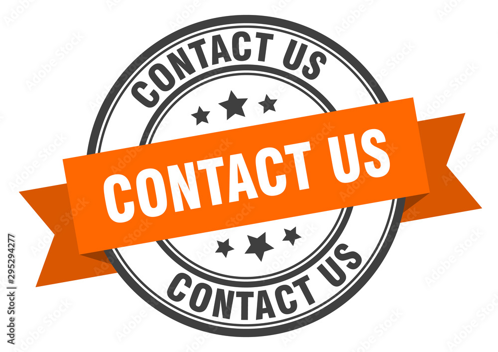 Obraz premium contact us label. contact us orange band sign. contact us