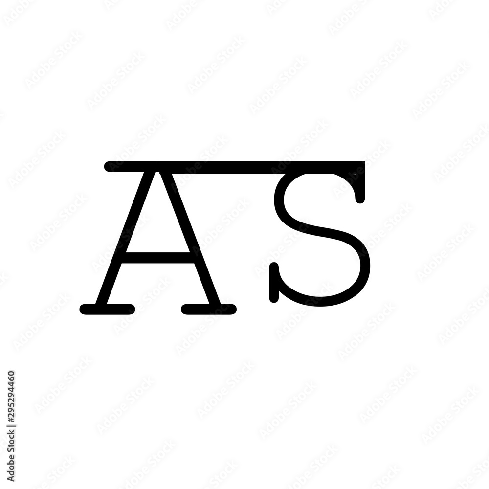 Monogram design elements, graceful template.elegant logo design. AS logo line art monogram. Letter AS on a white background. Letter AS vector logo. Business sign, identity, label, badge Monogram design elements, graceful template.elegant logo design. AS logo line art monogram. Letter AS on a white background. Letter AS vector logo. Business sign, identity, label, badge