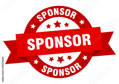 sponsor ribbon. sponsor round red sign. sponsor
