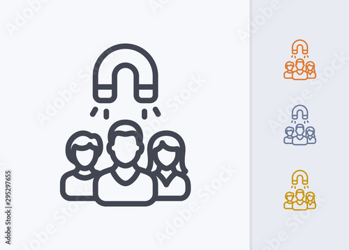 User Group & Magnet - Pastel Stroke Icons