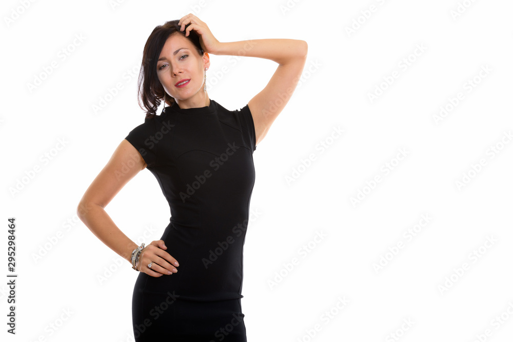 Studio shot of young beautiful businesswoman posing Studio shot of young beautiful businesswoman posing
