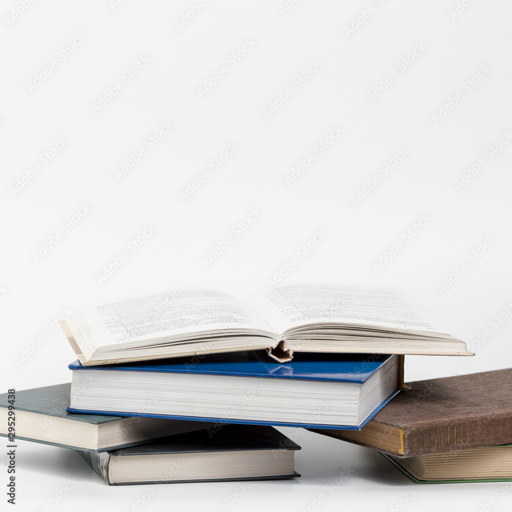 Close-up books with white background Close-up books with white background