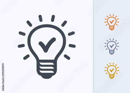 Lightbulb & Check Sign - Pastel Stencyl Icons