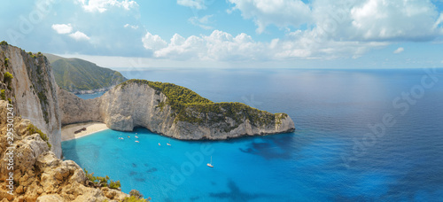 Greece, Zakynthos Island, Navajo Bay, panorama