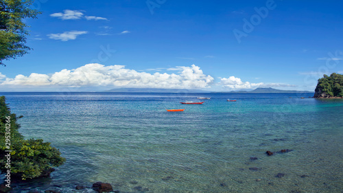 Marine landscape with views of the neighboring island. The Island Of Mindoro, Philippines.