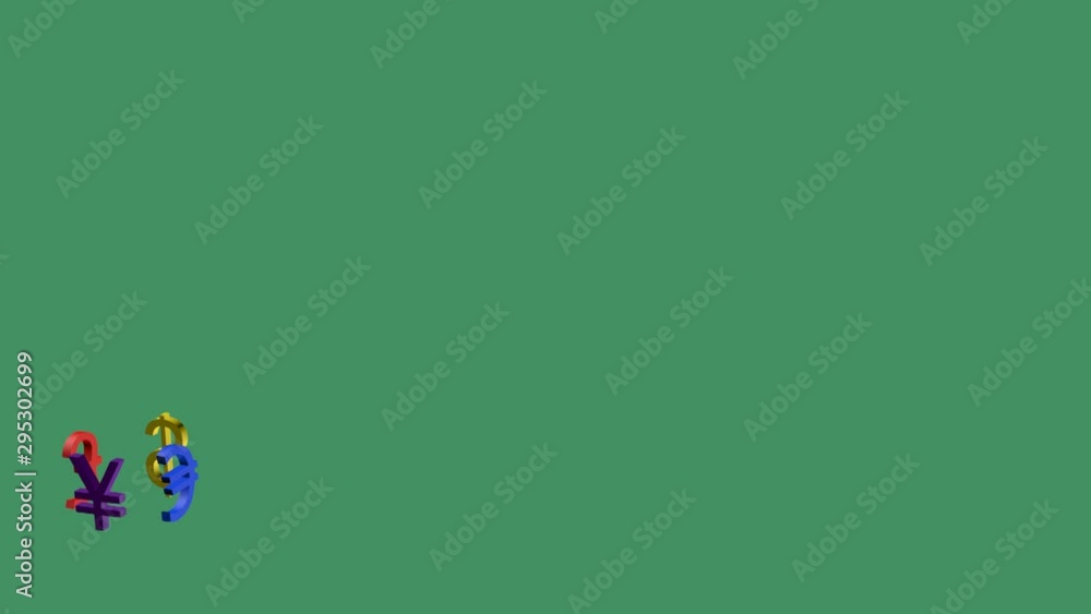 rotating currency symbols on a green background rotating currency symbols on a green background