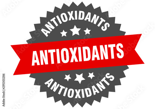 antioxidants sign. antioxidants red-black circular band label