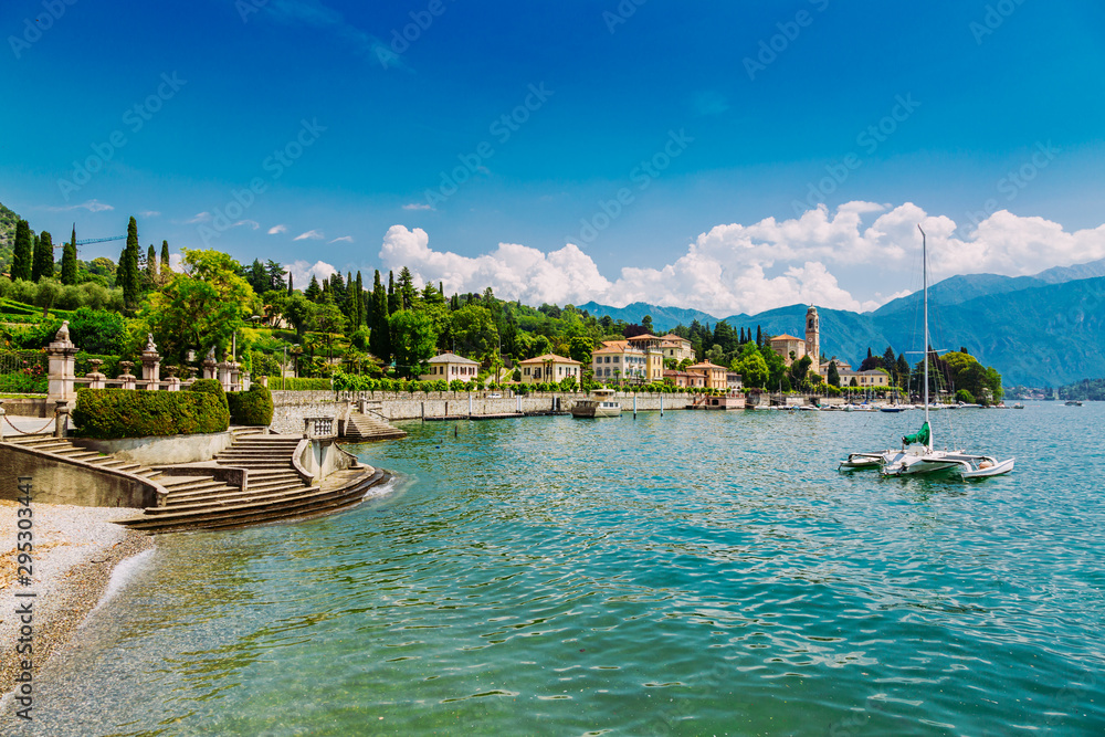 Shore of Lake Como in Tremezzo Town, Lombardy region, Italy