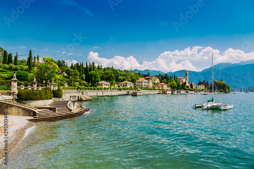 Shore of Lake Como in Tremezzo Town  Lombardy region  Italy