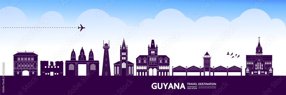 Obraz premium Guyana travel destination grand vector illustration.