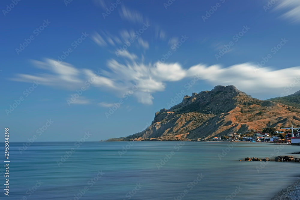 Seascape with mountain views. Koktebel, Crimea