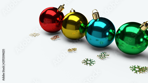 The Christmas ball 3d rendering for holiday content..