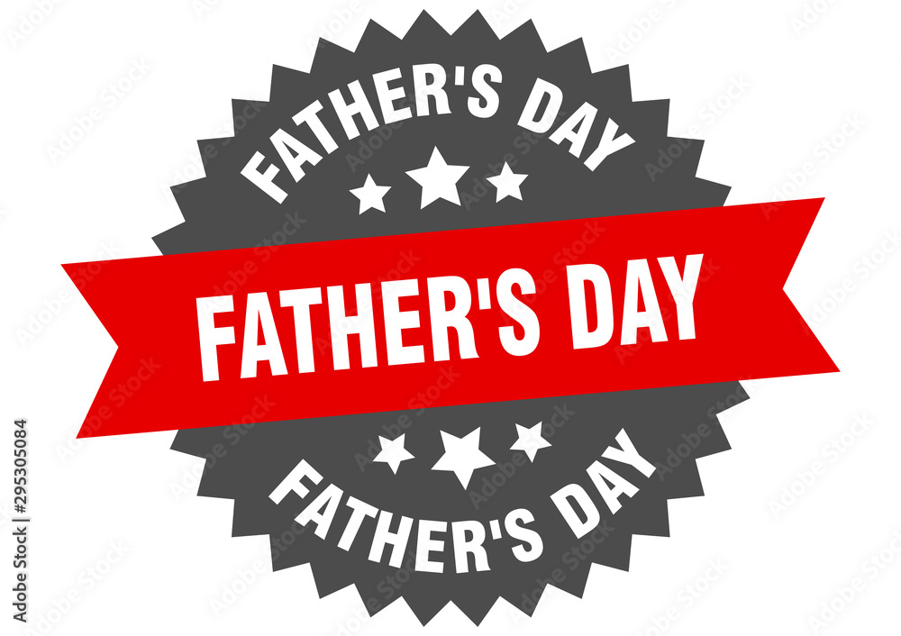 Obraz premium father's day sign. father's day red-black circular band label
