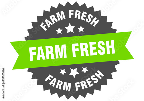 farm fresh sign. farm fresh green-black circular band label