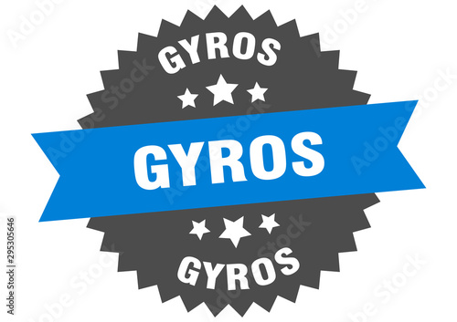 gyros sign. gyros blue-black circular band label