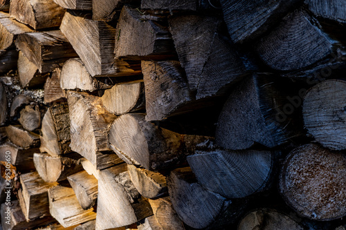 Wallpaper Mural Close up of a stack of logs/wood from the end. Harvested firewood lies in the woodpil. background stack of wood Torontodigital.ca