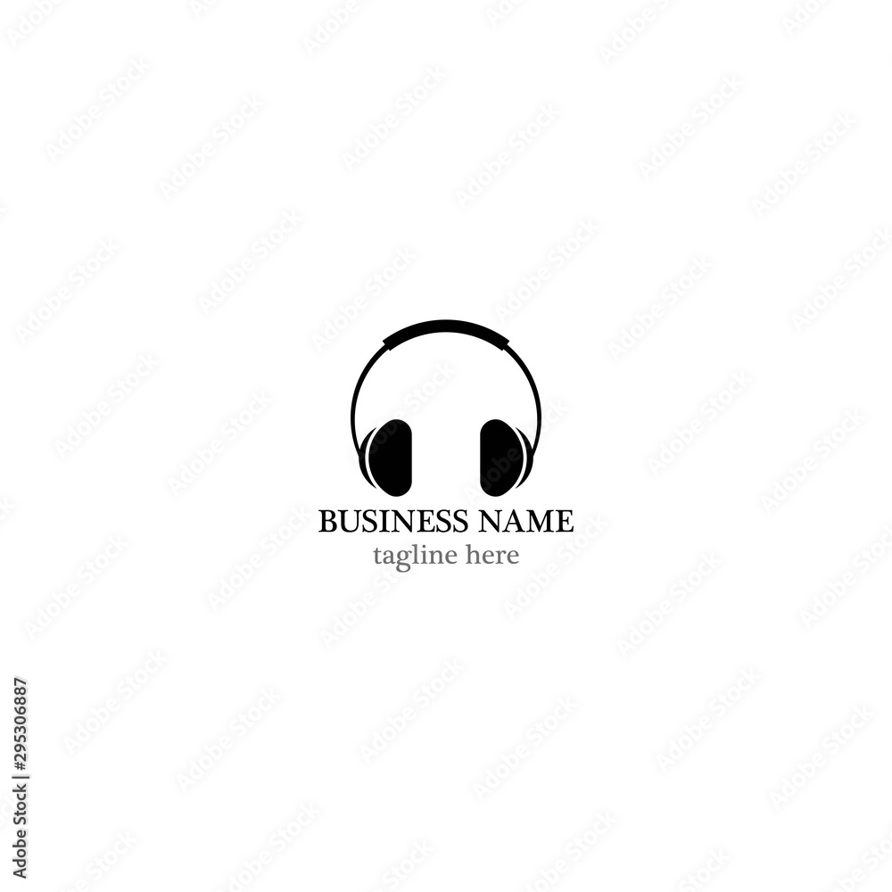 Headphone logo template vector icon illustration Headphone logo template vector icon illustration