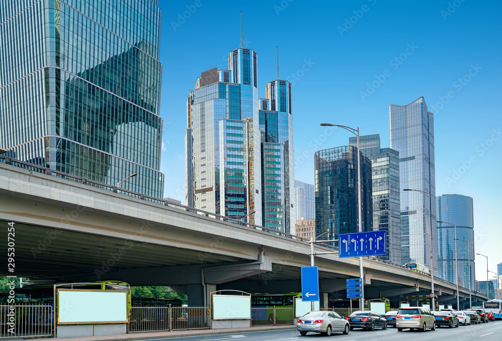 Naklejka premium The city's streets and car
