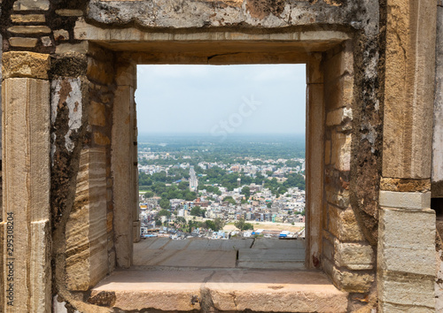 The ruined rana kumbha palace inside the medieval Chittorgarh fort complex, Rajasthan, Chittorgarh, India photo