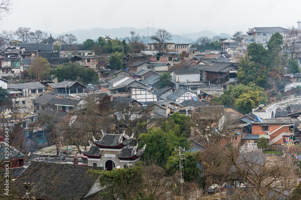 Ming Qing Dynasty Chinese traditional rural house, in Qingyan Ancient town, one of famous old town and popular travel destination in Guiyang, Guizhou Province, China.