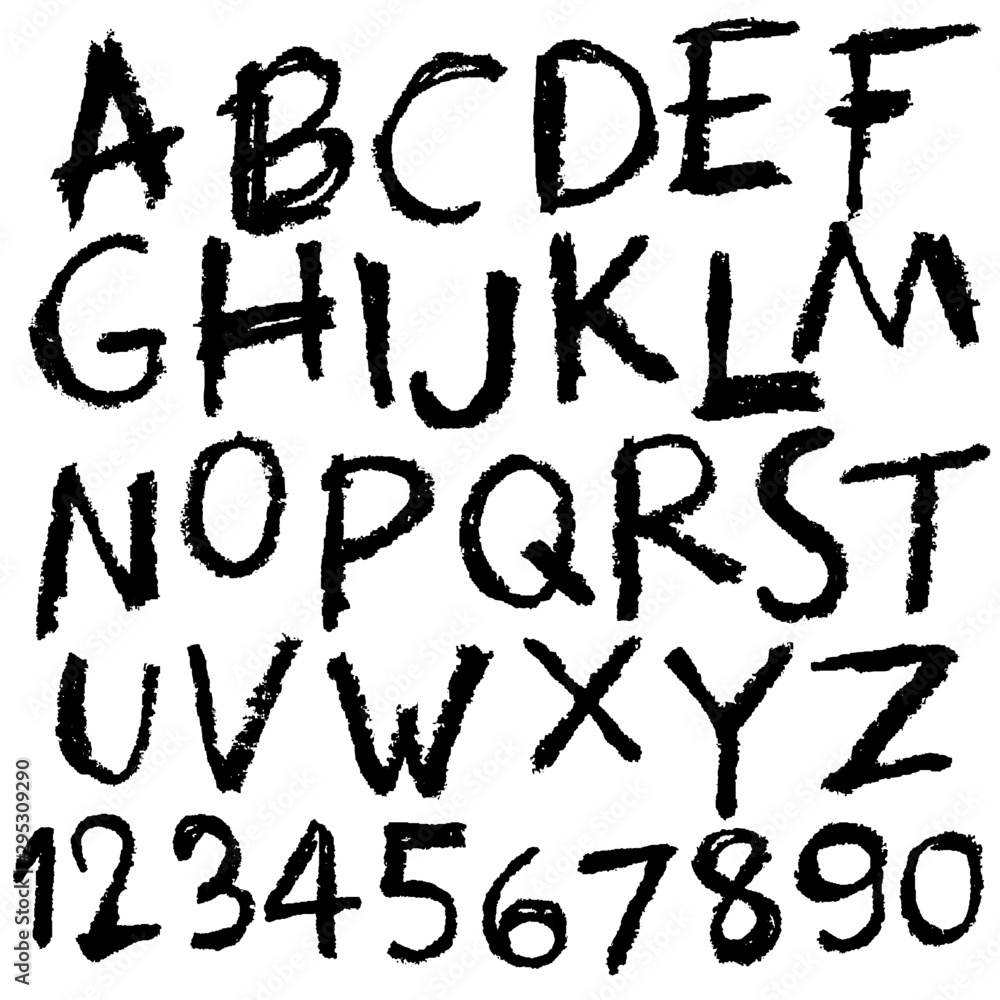 hand drawn doodle font set Stock Vector | Adobe Stock