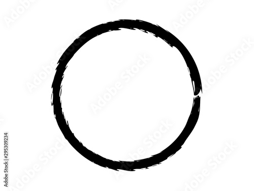 Grunge circle made of black ink.Grunge oval shape made for marking.Isolated black circle made for your project.