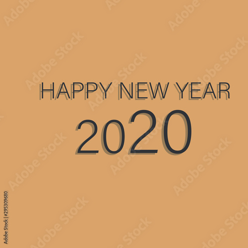 Happy New Year 2020 Text Design Patter, Vector illustration.