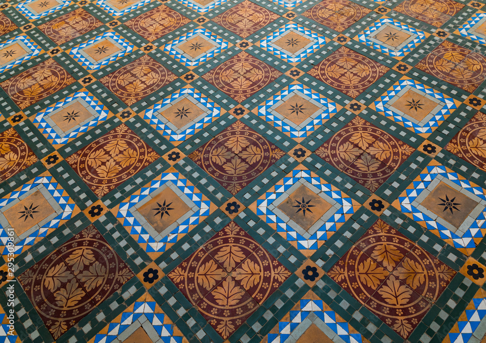 Tiled floor in the Junagarh palace, Rajasthan, Bikaner, India Tiled floor in the Junagarh palace, Rajasthan, Bikaner, India