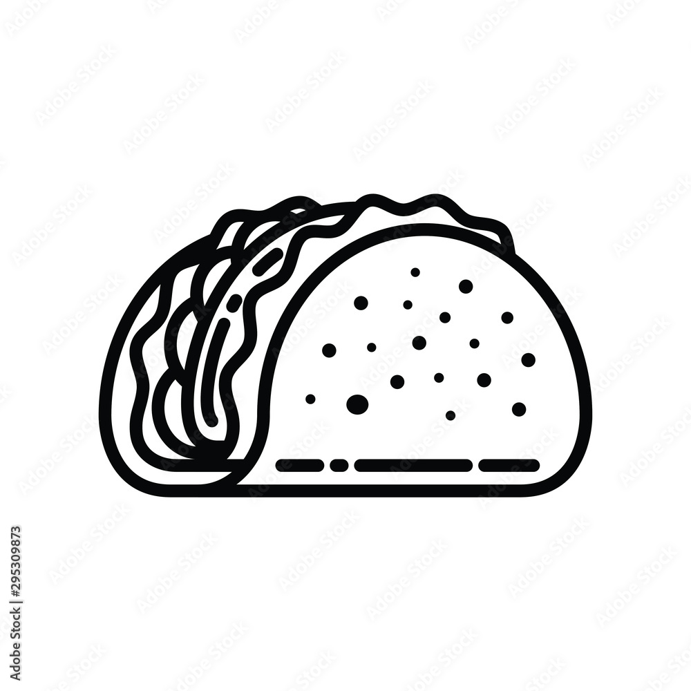 taco line icon. - vector illustration taco line icon. - vector illustration