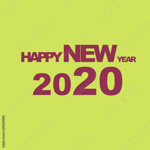 Happy New Year 2020 Text Design Patter, Vector illustration.