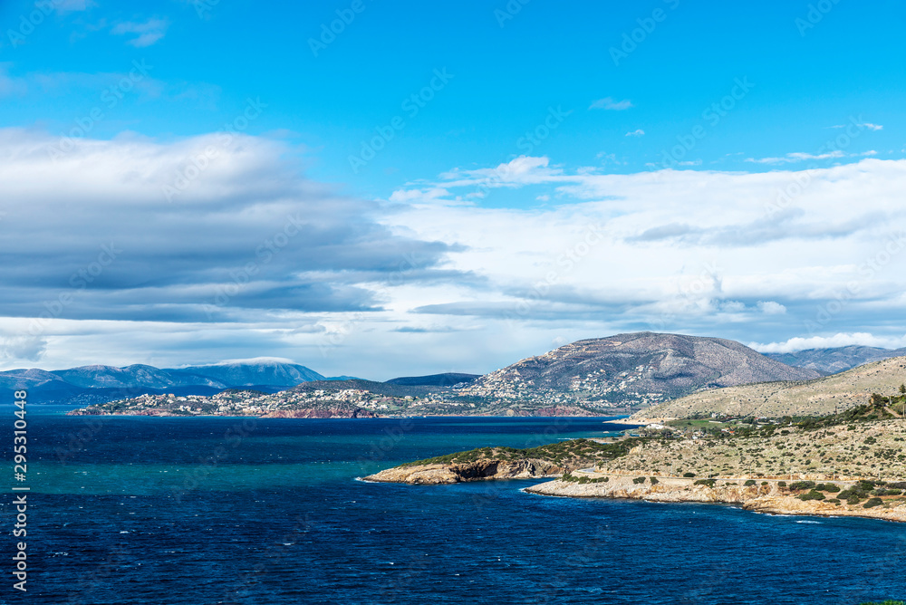 Overview of the coast of East Attica in Greece