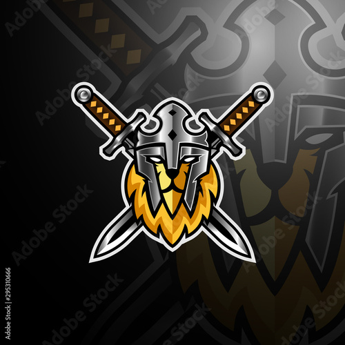 Royal lion head logo gaming esport