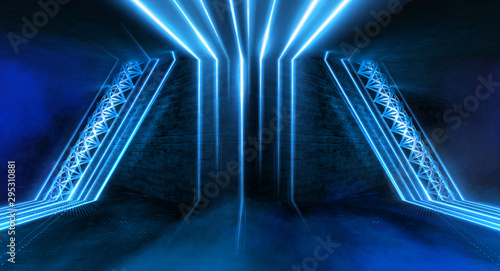 Abstract light tunnel, blue...