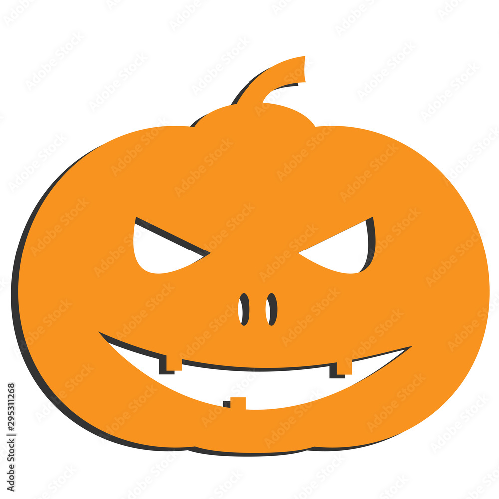 spooky halloween jack-o-lantern pumpkin isolated on white vector illustration spooky halloween jack-o-lantern pumpkin isolated on white vector illustration