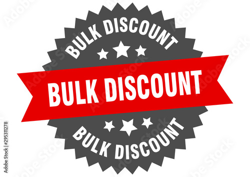 bulk discount sign. bulk discount red-black circular band label