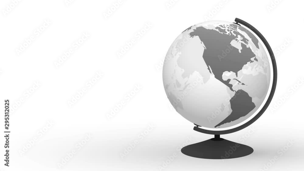 Globe rotates on a stand - a transparent black model of planet Earth Globe rotates on a stand - a transparent black model of planet Earth