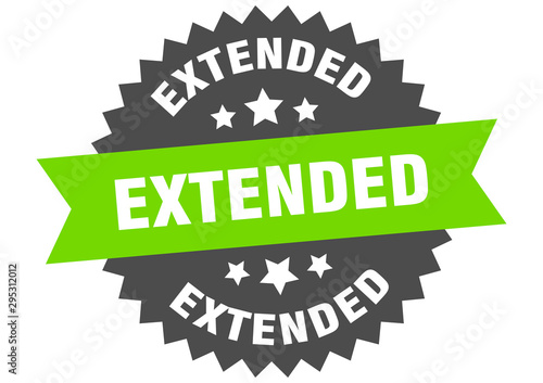 extended sign. extended green-black circular band label