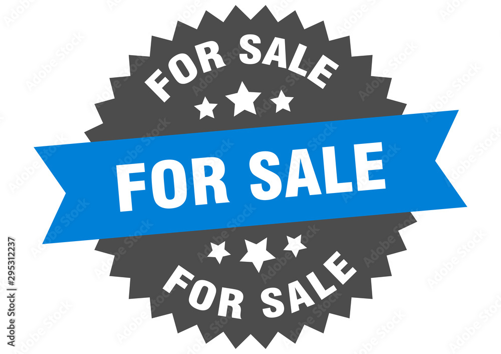 Fototapeta premium for sale sign. for sale blue-black circular band label