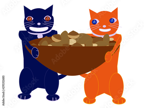 猫の秋の収穫いただきます